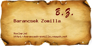 Barancsek Zomilla névjegykártya